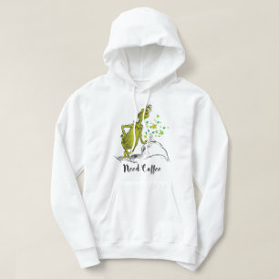 Grinch Rolig Behöver Kaffe Hoodie