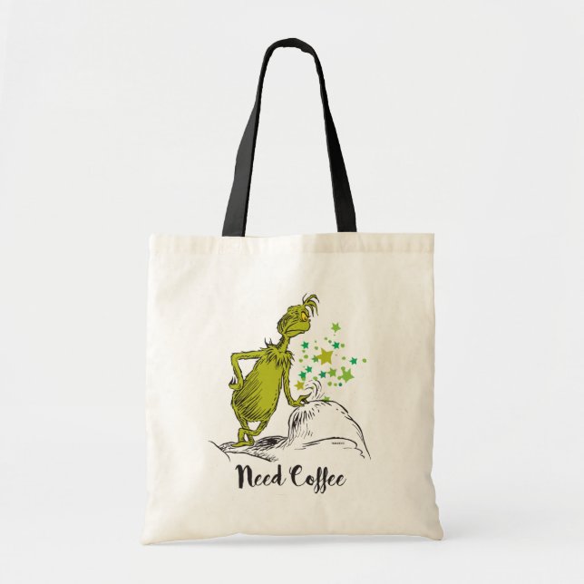 Grinch | Rolig Behöver Kaffe Tygkasse (Framsidan)