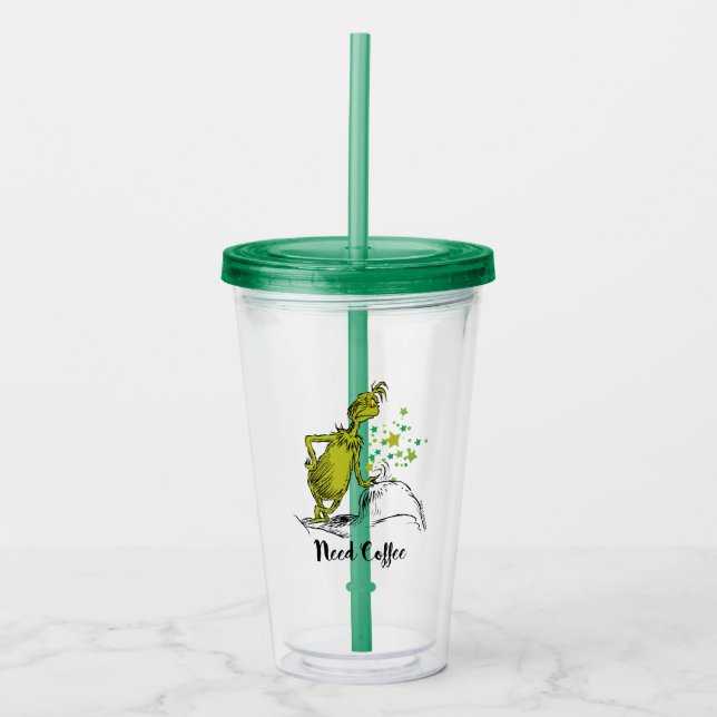 Grinch | Roligt Behöver Kaffe Take Away Mugg (Framsida)
