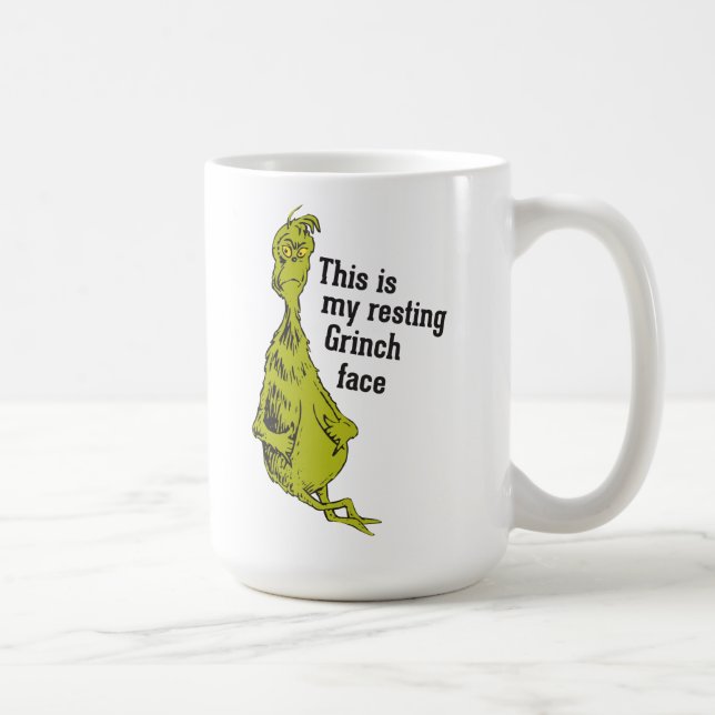 Grinch | Roligt Grinch vilar ansikte Kaffemugg (Höger)