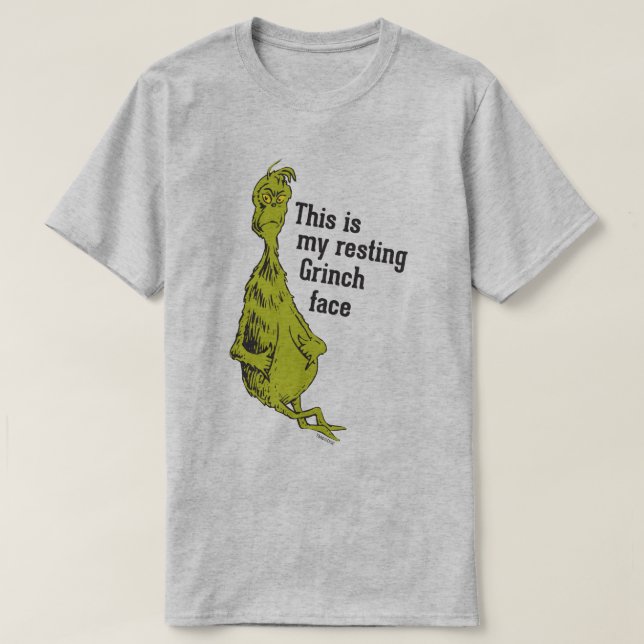 Grinch | Roligt Grinch vilar ansikte Tröja (Design framsida)
