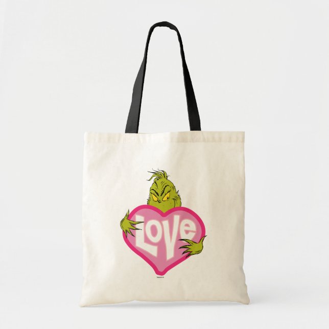 Grinch | Rosa kärlekshjärta Tygkasse (Framsidan)