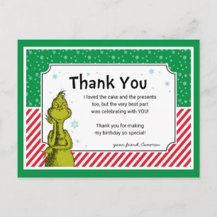 Grinch Snöflinga Födelsedags Tacksamhet Helg Vykort