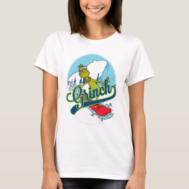 Grinch Snowboardåkning T Shirt (Framsida)