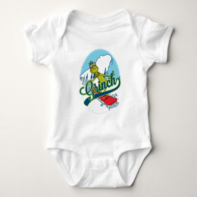Grinch Snowboardåkning T Shirt (Framsida)
