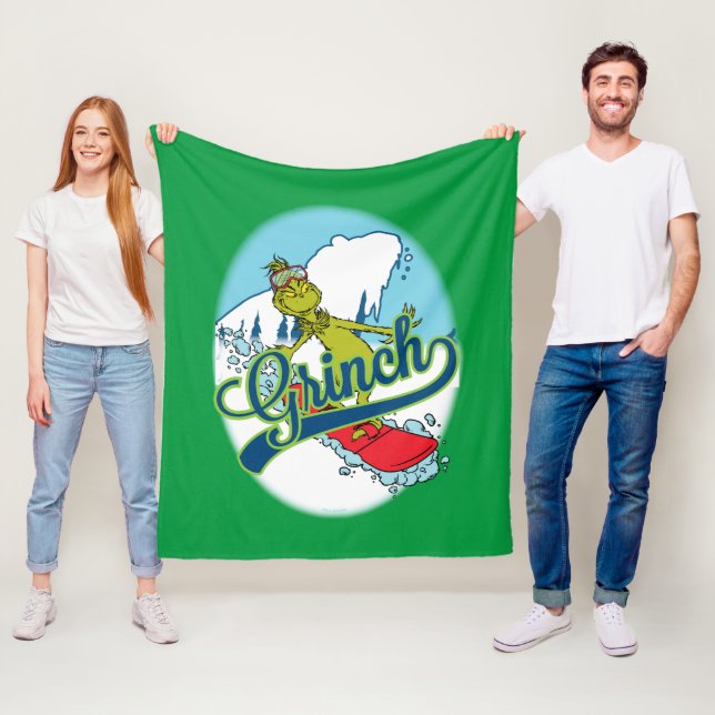 Grinch Snowboarding Fleecefilt (På plats)