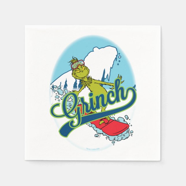 Grinch Snowboarding Pappersservett (Framsidan)