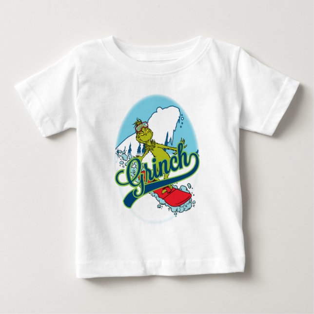 Grinch Snowboarding T Shirt (Framsida)