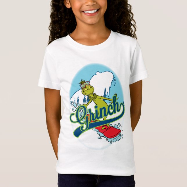 Grinch Snowboarding T Shirt (Framsida)