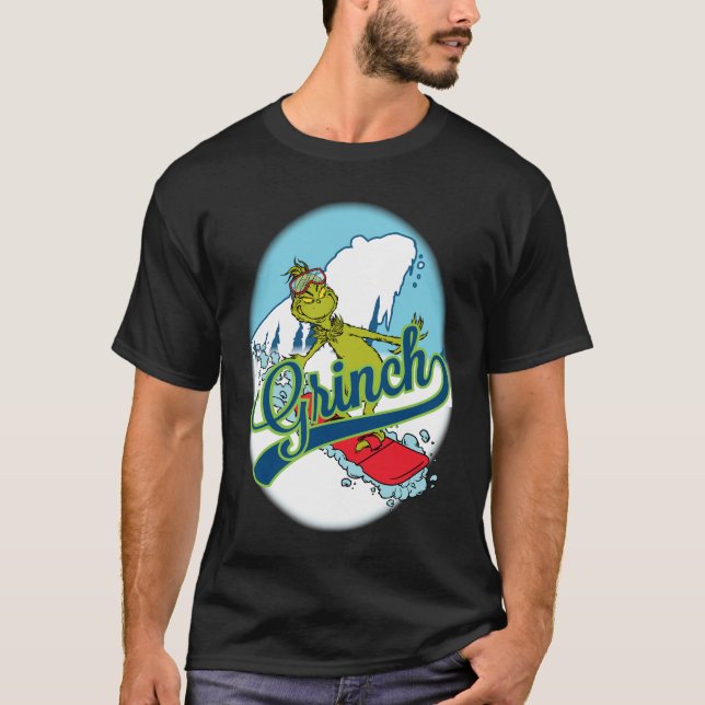 Grinch Snowboarding T Shirt (Framsida)