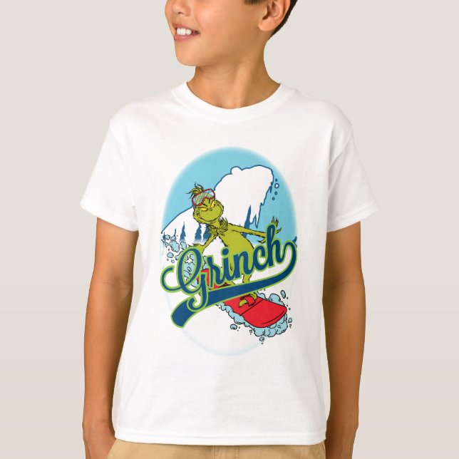 Grinch Snowboarding T Shirt (Framsida)