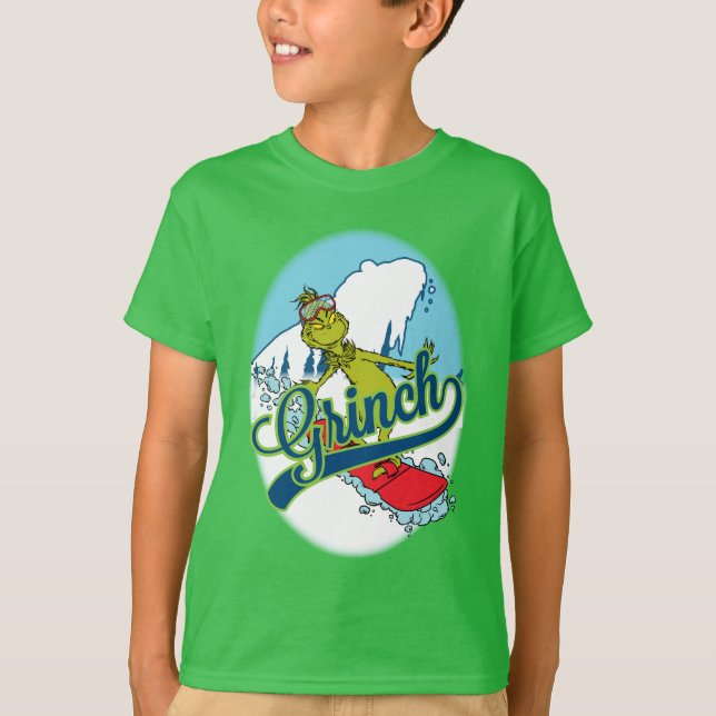 Grinch Snowboarding T Shirt (Framsida)