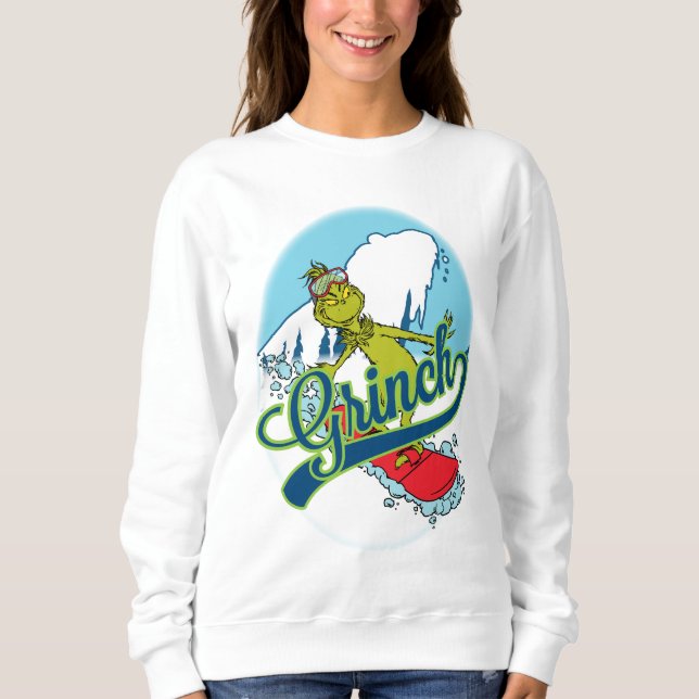 Grinch Snowboarding T Shirt (Framsida)