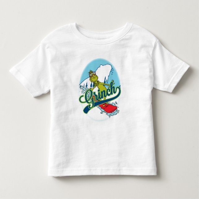 Grinch Snowboarding T Shirt (Framsida)