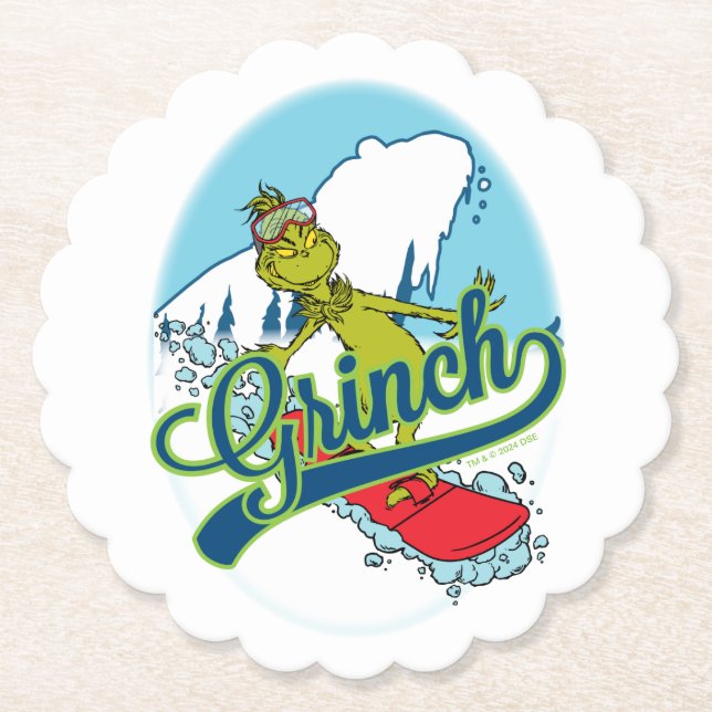 Grinch Snowboarding Underlägg Papper (Framsida)
