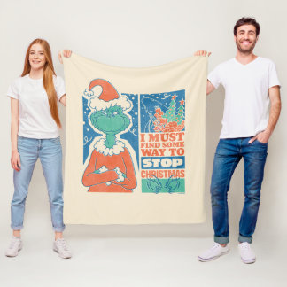 Grinch | Stoppa julen Vintage-grafik Fleecefilt