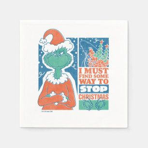 Grinch Stoppa julen Vintage-grafik Pappersservett