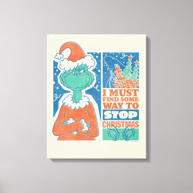 Grinch | Stoppa julen Vintagegrafik Canvastryck (Framsida)