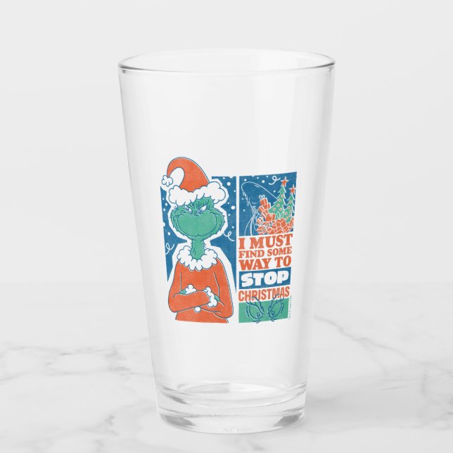 Grinch | Stoppa julen Vintagegrafik Glaskopp (Framsida)