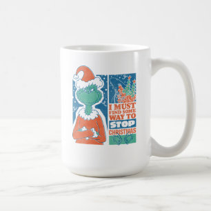 Grinch Stoppa julen Vintagegrafik Kaffemugg