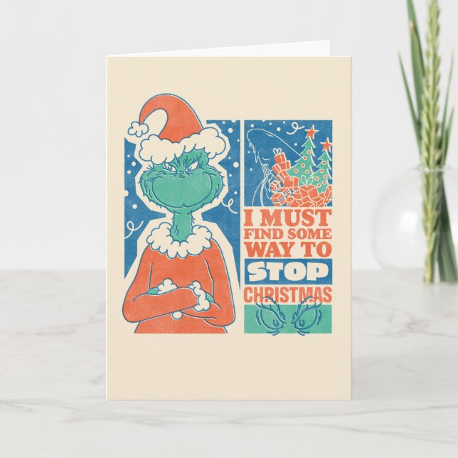Grinch | Stoppa julen Vintagegrafik Kort (Framsida)
