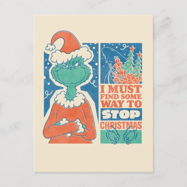 Grinch | Stoppa julen Vintagegrafik Vykort (Framsida)