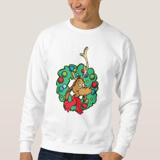 Grinch | Stor julkrans Lång Ärmad Tröja (Framsida)
