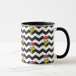 Grinch Svart & Vit Holiday Chevron-mönster Mugg