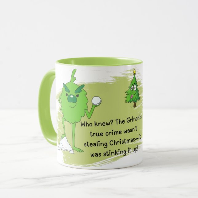 Grinch Vibes Coffee Mugg - perfekt lekande sips (Framsida vänster)