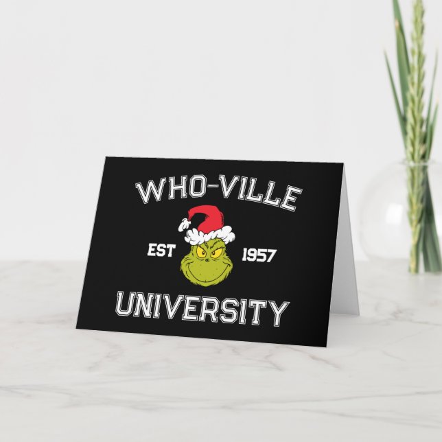 Grinch | WHO-ville Universiteten Est 1957 Kort (Framsida)