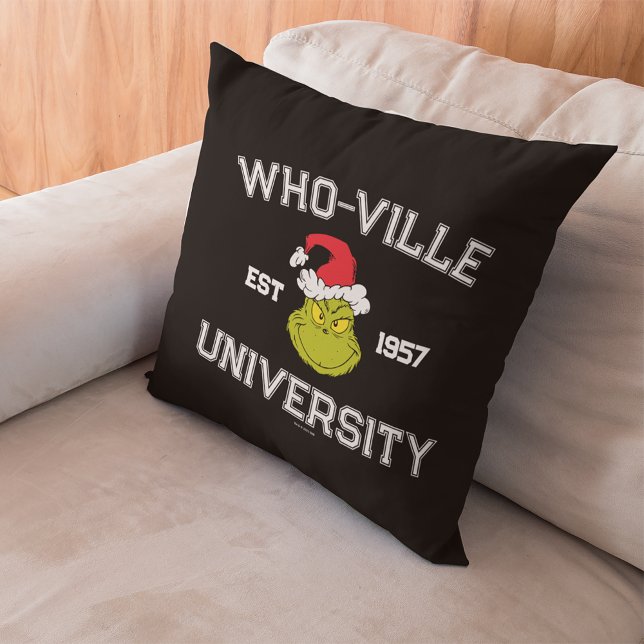 Grinch | WHO-ville Universiteten Est 1957 Kudde (Pillow on couch)