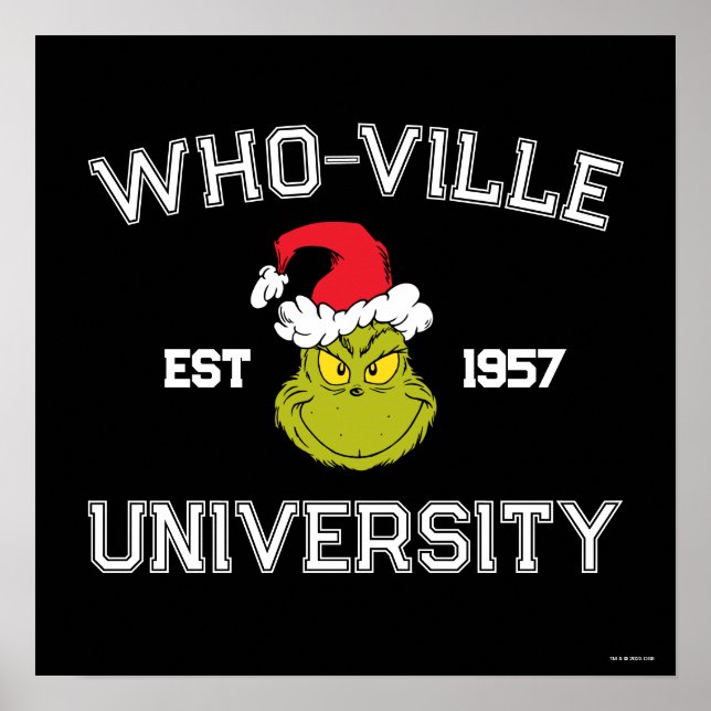 Grinch | WHO-ville Universiteten Est 1957 Poster (Framsidan)