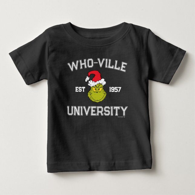 Grinch | WHO-ville Universiteten Est 1957 T Shirt (Framsida)