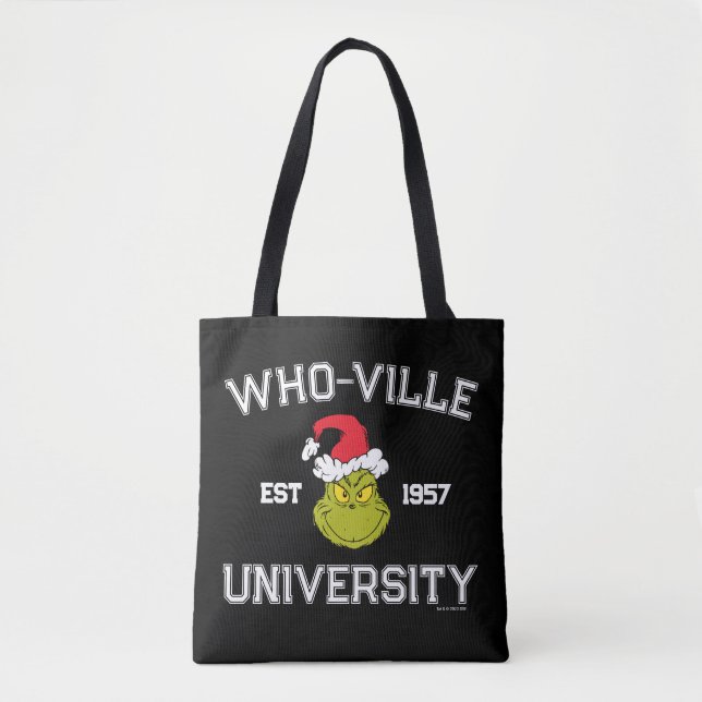 Grinch | WHO-ville Universiteten Est 1957 Tygkasse (Framsida)