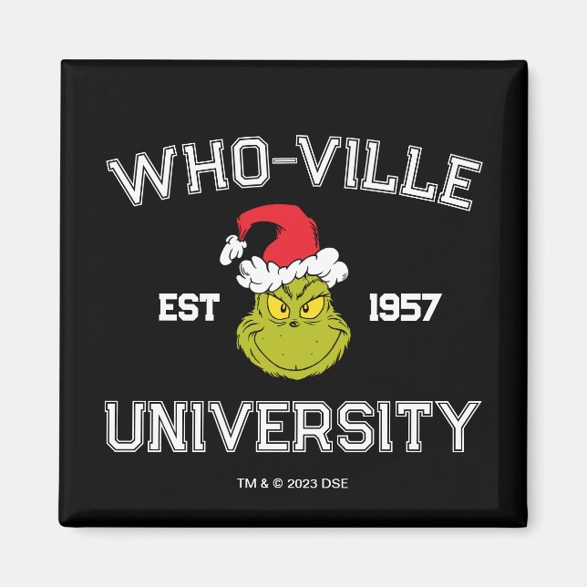 Grinch | Who-ville Universitetet Etabl 1957 Magnet (Framsidan)