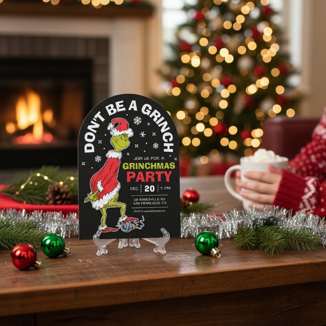 Grinchens "Var inte en Grinch" Grinchmäsfest Inbjudningar (Skapare uppladdad)