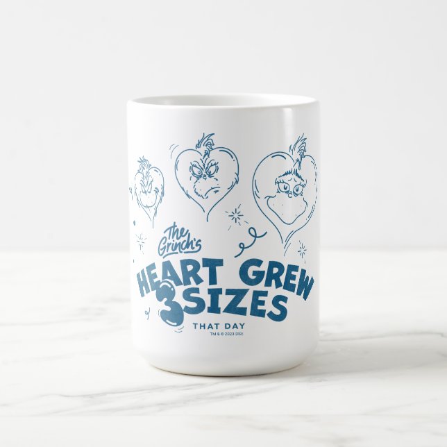 Grinches hjärta växte 3 storlekar kaffemugg (Center)