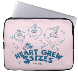 Grinches hjärta växte 3 storlekar laptop fodral