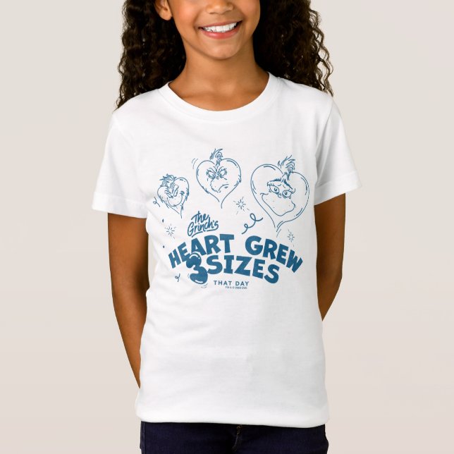 Grinches hjärta växte 3 storlekar t shirt (Framsida)