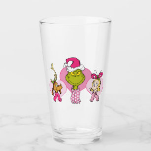 Grinchgänget i rosa Alla hjärtans-dagsporträtt Glaskopp