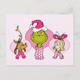 Grinchgänget i Rosa Alla Hjärtansdagsporträtt Vykort