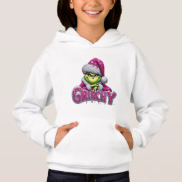 Grinchig Kvinna — Rosa & Silver Högtids-Hoodie av T Shirt