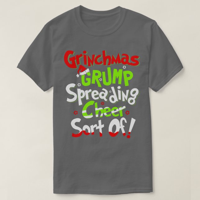 Grinchmas-gropen som sprider Cheer-typ T Shirt (Design framsida)