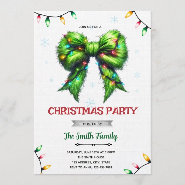 Grinchmas Holiday Party Invitation Inbjudningar (Framsida)