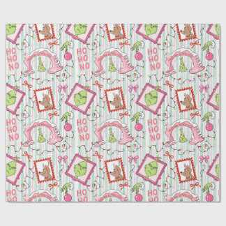 Grinchmas in Who-ville pink and green wrapping pap Presentpapper