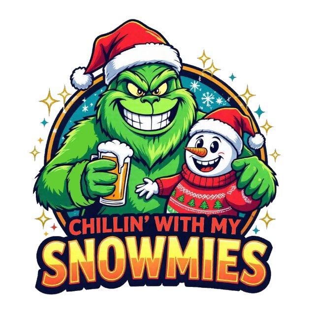 Grinchy Bigfoot chillin With My Snowmies T Shirt (Skapare uppladdad)