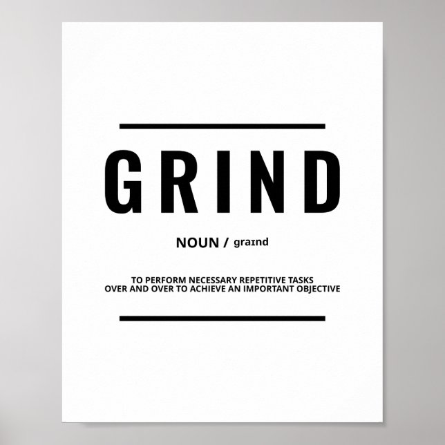 Grind Definition | Motiveringsoffert Poster (Framsidan)