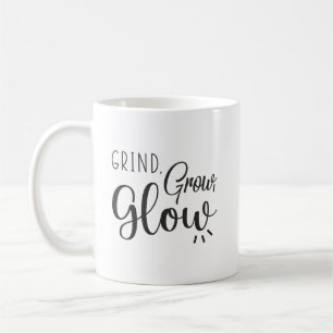 Grind, grow, glöd, gym, hustle, framgångsrik motiv kaffemugg