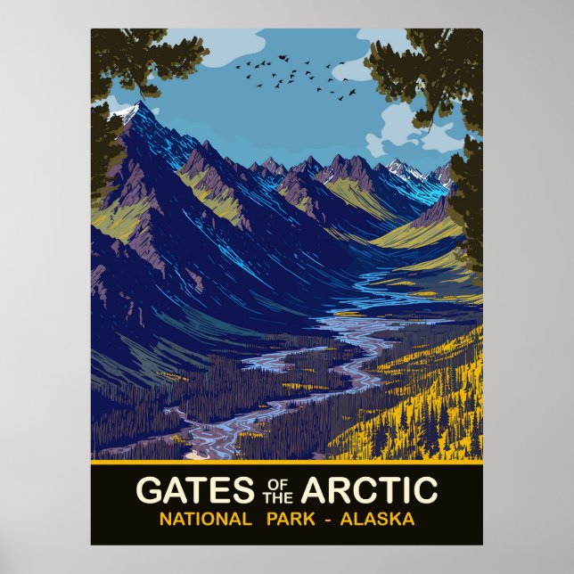 Grind i Arktis, Alaska, Travel Poster (Framsidan)