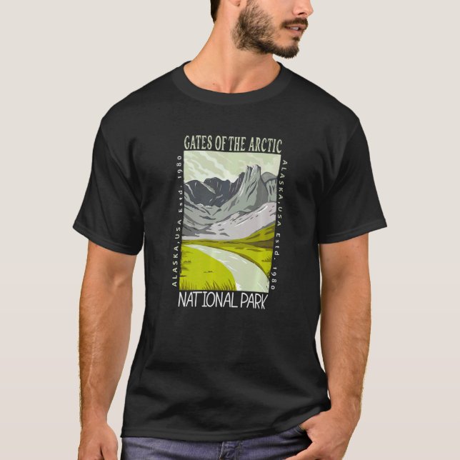 Grind i Arktis nationalpark Alaska Distresse T Shirt (Framsida)